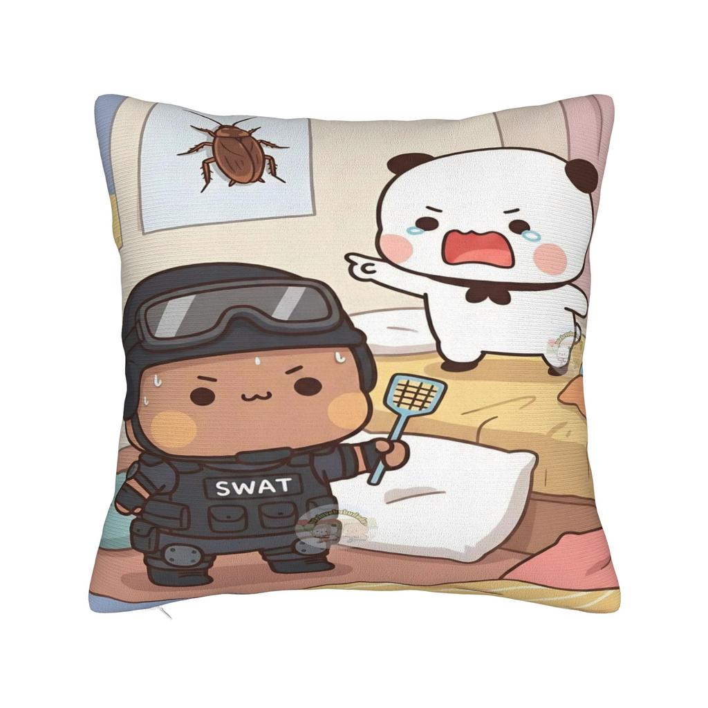Bear And Panda Bubu Dudu Pillow Cover Kawaii Pillow Case For Sofa Bedroom Home Decor Cushion Cover Polyester Pillowcases Gift