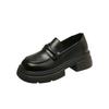 Platform loafers women's 2025 new popular shoes heightening women's shoes British style small leather shoes women's black single shoes