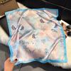 French Light Luxury Floral Small Square Scarf Simulation Silk Printing Silk Scarf Headscarf Women's Spring and Summer Scarf Temperament Scarf Scarf N