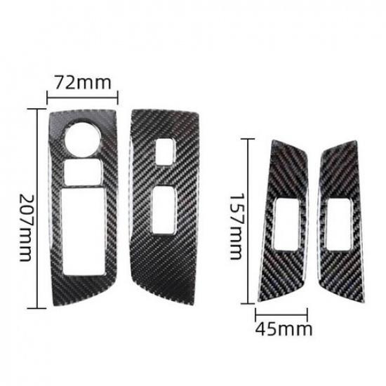 4Pcs Carbon Fiber Interior Window Control Cover Trim For Mazda CX-9 Type B