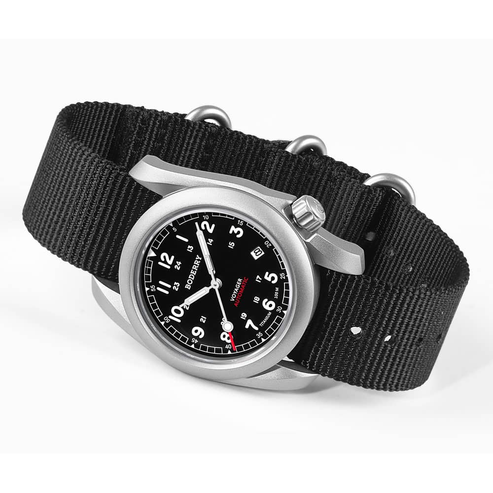 BODERRY Men's Field Watches Titanium Automatic For TMI Top Brand Dive Wristwatch 100M Waterproof Clock Military Watch for Men