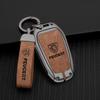Leather Zine Alloy Car Smart Key Case Shell Cover Protector Fob For Peugeot 308 408 508 2008 3008 4008 5008 Keychain Accessories