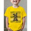 European Sizes Children EASTER" Summer Boys' Fashion Short-Sleeve T-Shirt "HAPPY EASTER" Camouflage Rabbit Cartoon Print Outdoor Casual Top NY-DX5176