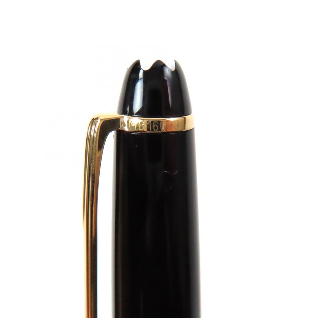 MONTBLANC Ballpoint pen Meisterstück White Star Twist Type Black gold mens Used