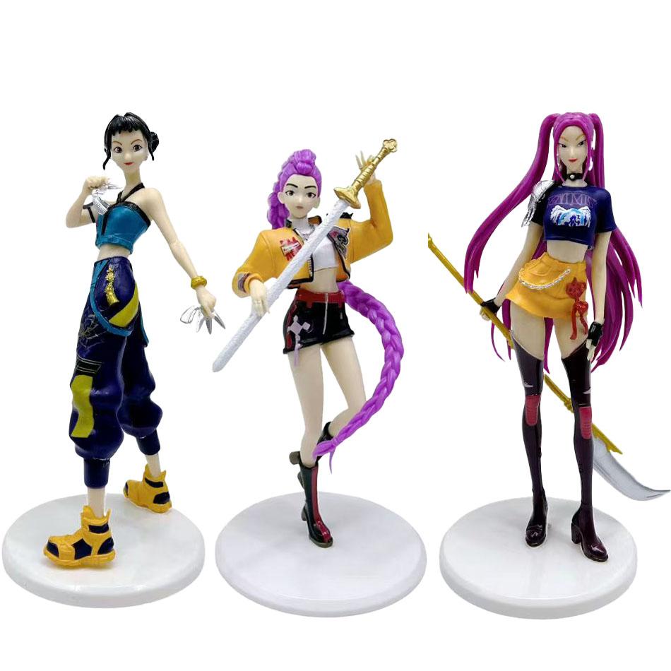 Kpop Demon Hunters Anime Figure Collection Desktop Cartoon Figurine Action Model Toys Plate Desk Ornaments Figurine Doll Fans