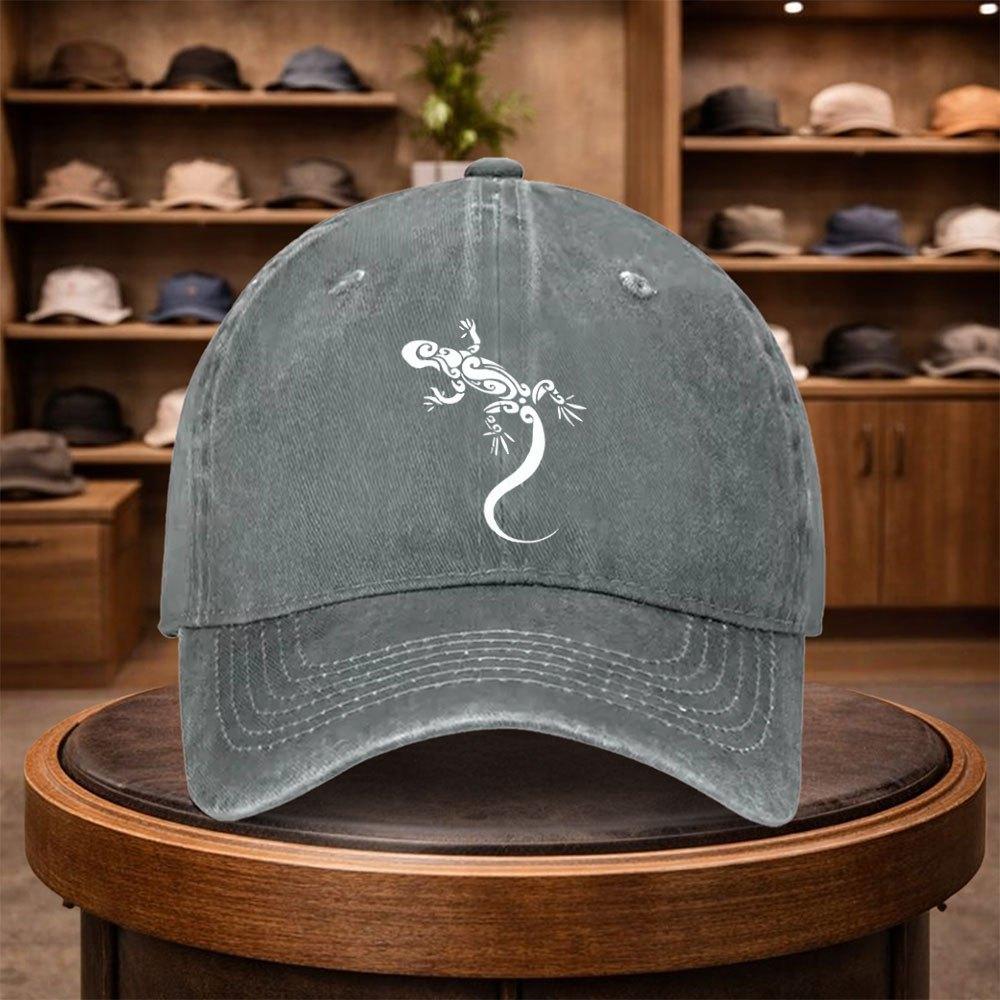 A UnisexS Baseball Cap with Lizard Pattern Adjustable And Stylish for Outdoor Use Featuring an Urban Design ItS a Lightweight