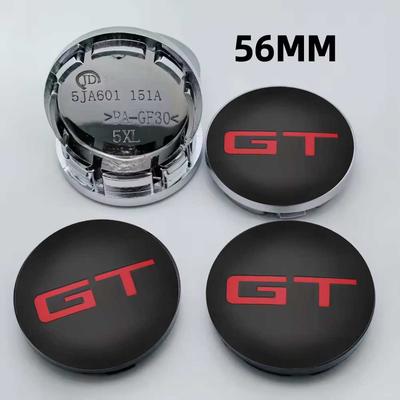 4 st 56 MM Universella GT-logotyp Bilfälgens Mittkåpor Auto Fälgskydd Klistermärke