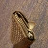 Used BOTTEGA VENETA Intrecciato Long Wallet Brown Gold