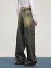 High Waist Yellow Mud Color Vintage Jeans Women 90s Retro Straight Baggy Denim Pants Female Streetwear Y2k Casual Wide Leg Trouser
