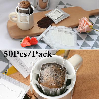 50 Teile/paket Drip Kaffee Filter Beutel Tragbare Hängende Ohr Tasse Kaffee Filter Papier Hause Büro Reise Br