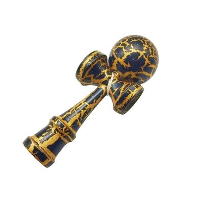 COZENTA Kendama Street Kendama for Beginners, Crack Pattern, Wooden (Black, Gold)