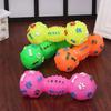 Dog Dumbbell Toy Squeaky Dumbbell Dog Chew Toy Raised Texture Teeth Cleaning Toy for Puppy Teething Dogs Interactive Play