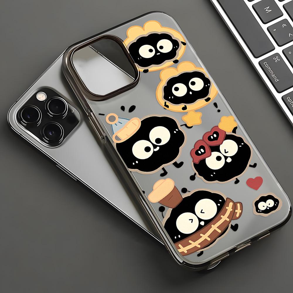 

Чехлы для мобильных телефонов iPhone 11 13 15 Pro Max 12 14 Pro Max Чехол для iPhone 16 15 Plus 13 Pro 12 Матовая текстура с рисунком в виде мультяшных цветов iPhone 16 Pro Max чёрный