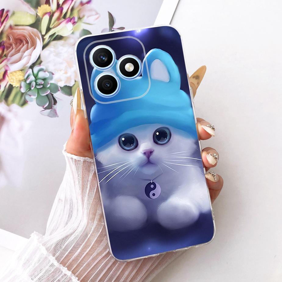 For Honor X8d 4G Case Beautiful Girl Peacock Painted Cover Soft Silicone Phone Case For Honor X8d X 8d HonorX8d 4G Fundas Bumper