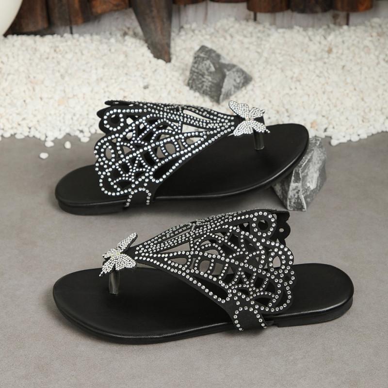 Spring and Summer Footwear Plus Size Sandals Comfortable Round-headed Soft-soled Flat-bottomed Beach Shoes Slippers Women's Shoes