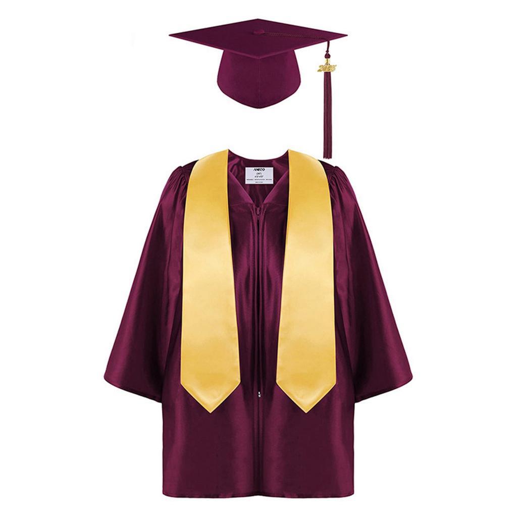 Kindergarten Graduation Cap With Tassel & Printed Gown. Perfect For Memorable Photos And Ceremonies