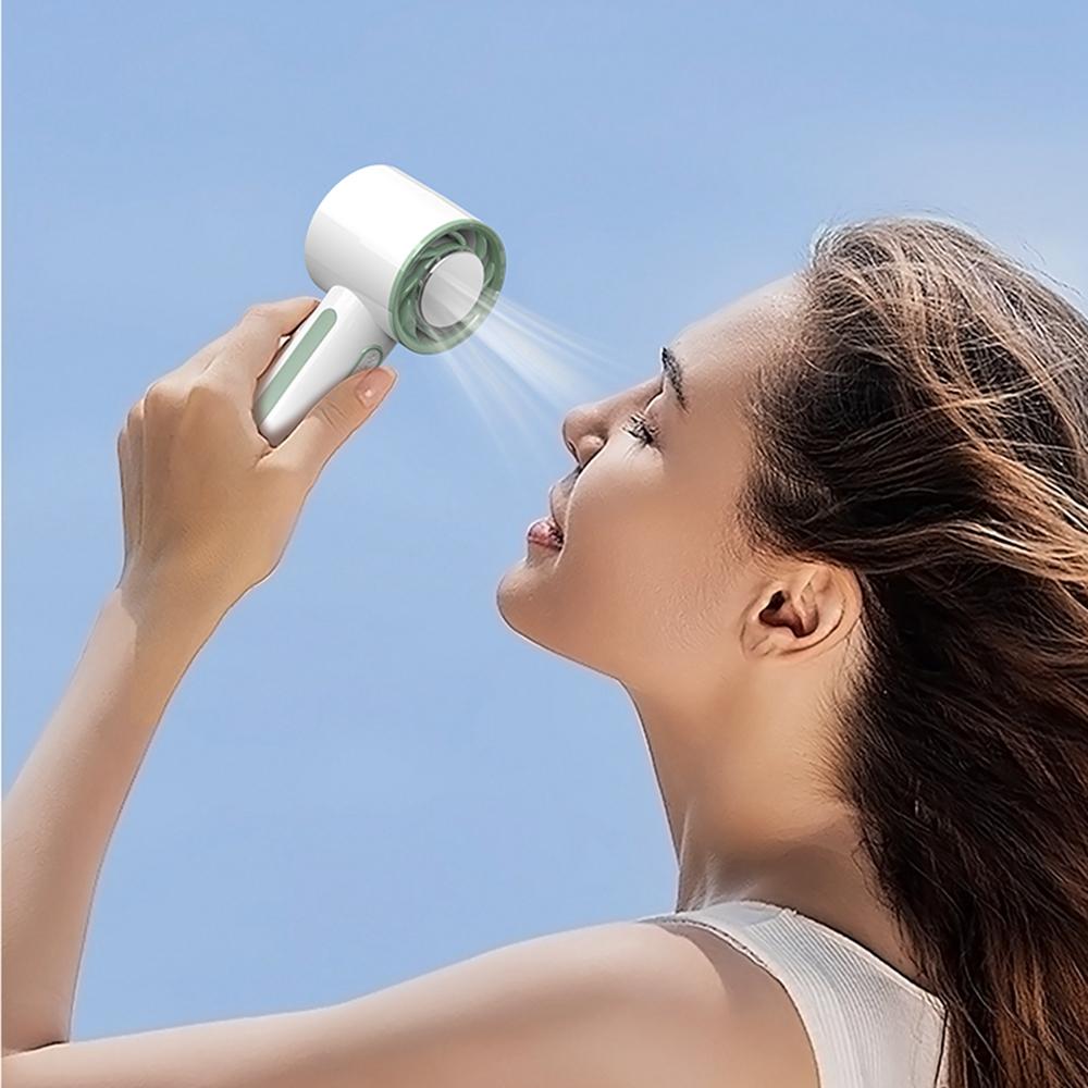 

Portable USB Mini Fan Rechargeable 3600mAh Battery 3 Speed Settings Desktop Handheld Cooling Fan Light Purple