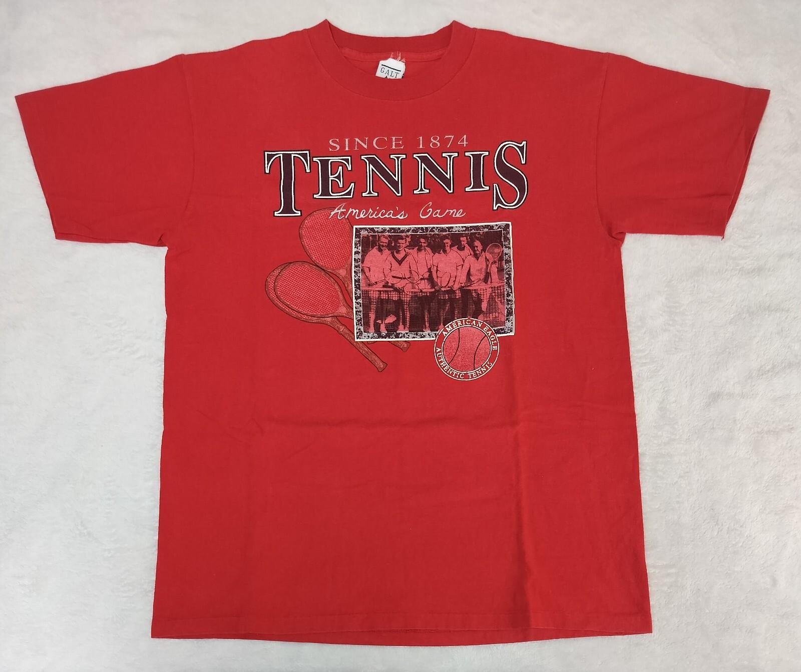 Vintage Tennis T Shirt M/L Americas Game American Eagle 90s Single Stitched USA XXXL
