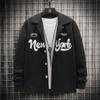 Veste Homme Décontracté Japonais Outillage Veste Printemps Chemise Col Lettre Impression Tendance Marque I Loose Men
