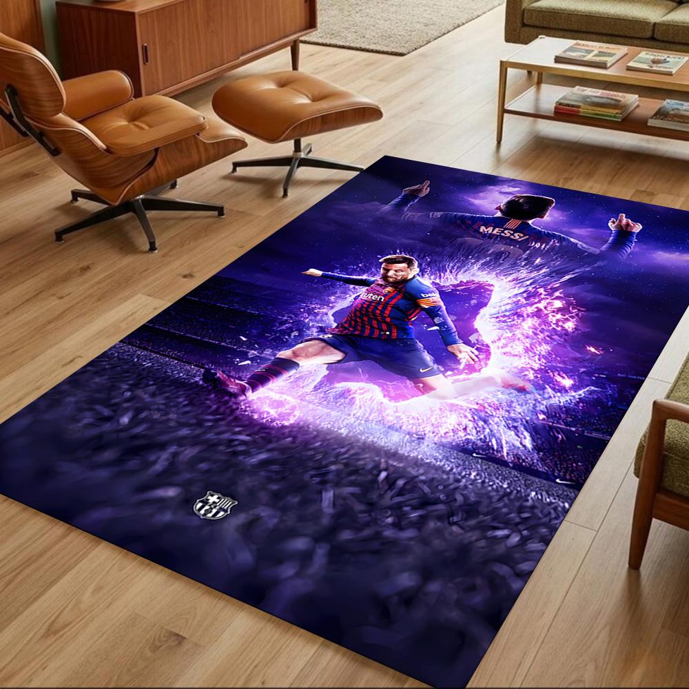 Colorful Soccer Player Carpet Perfect for Game Room Dining Room Living Rooms Balcony Anti-slip Rug Office home decor