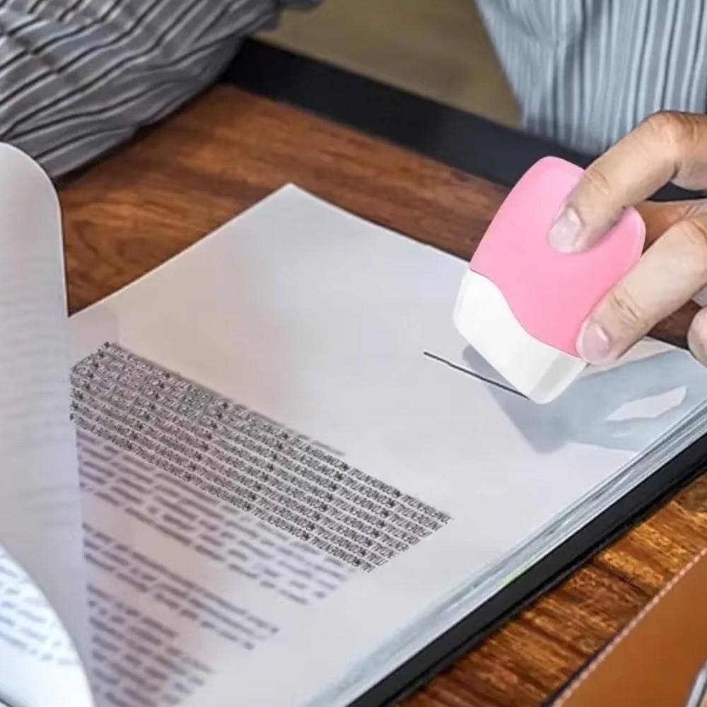 Plastic Identity Protection Roller Stamp Solid Color Manual Confidential Blocker Tax Documents