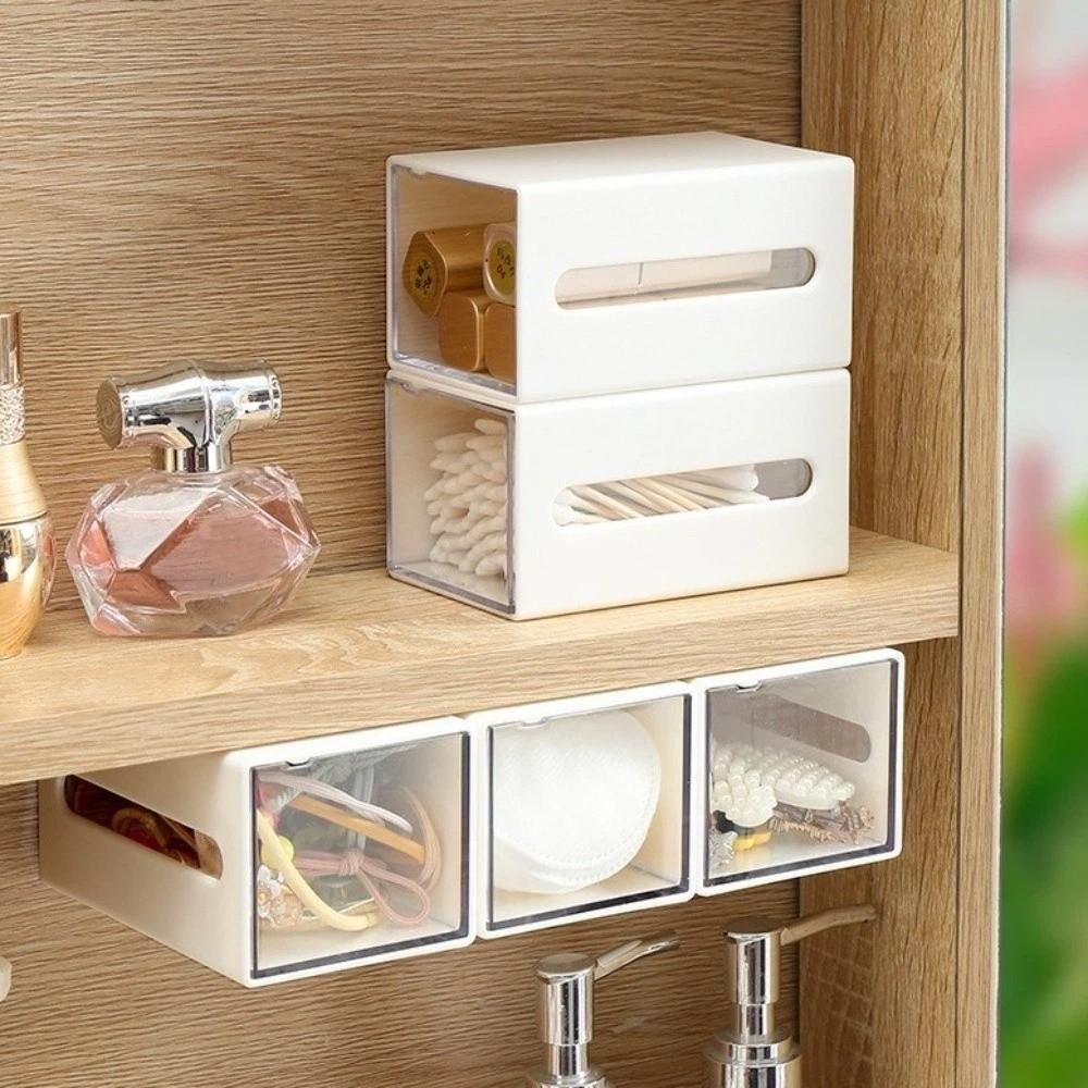 No-drill Storage Box Space Saving Makeup Organizer Durable Hair Ties Clips Holder Bathroom
