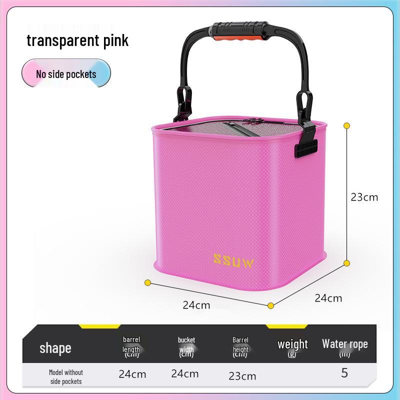 Foldable EVA Multipurpose Fish Tank & Breeding Bucket - Transparent Outdoor Fishing Gear