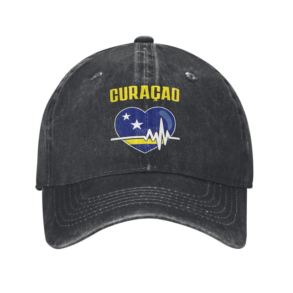 Curacao Football Print Caps For Unisex Cotton Trucker Hat Causal Headwear Baseball Cap Adjustable