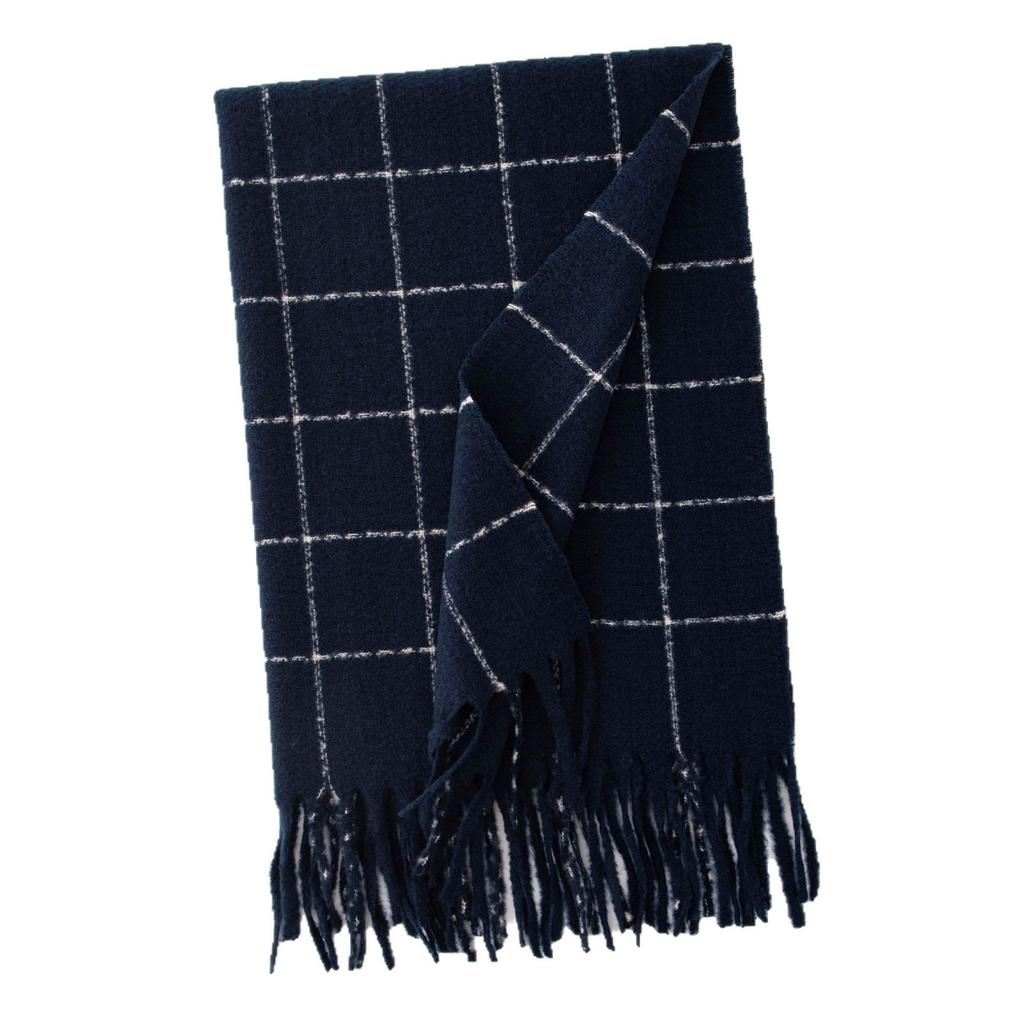 Atmospheric New Style Korean All Match Striped Plaid Scarf for Women Winter Warm Couple Autumn and Winter Scarf Shawl