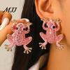 Trendy Daily Wear Earrings Frog Jewelry for Women, Rhinestone Stud Earrings, Sparkly Cute Photogenic Animal Brooch Pin, Vintage Boho Summer