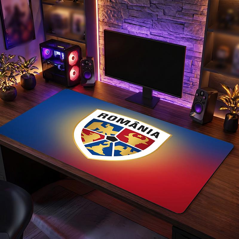 Romania Football Crest Mouse Pad, Extended Non Slip Rubber Desk Mat for Gaming Office Laptop Fan Gift