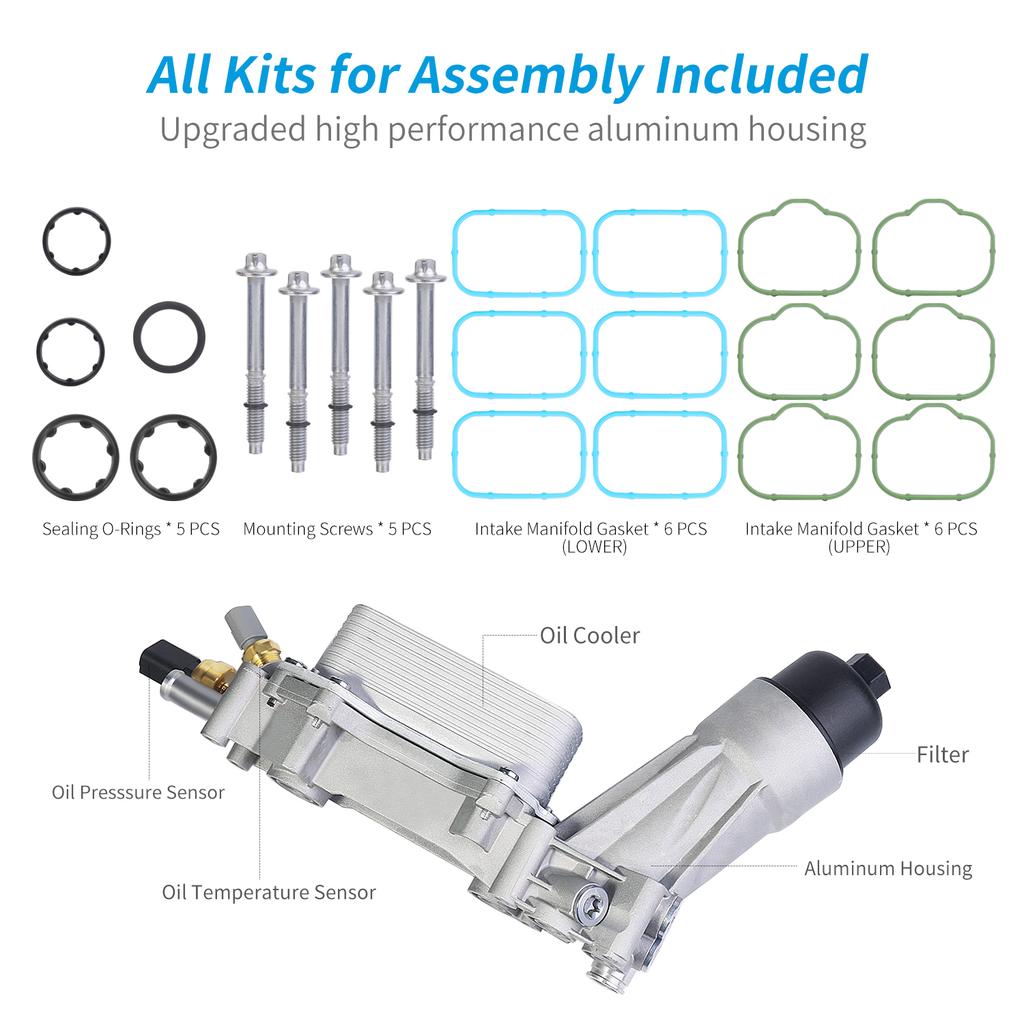 Oil Cooler 68105583AF 926-876 for 2013-2017 Jeep Grand Cherokee/Wrangler Dodge Challenger/Charger Chrysler 200 3.6L Pentastar V6