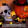 Black LED Electronic Candle Battery Operated Flashing Tealight Flameless Fake Candle Light Halloween Party Decoration Table Lamp