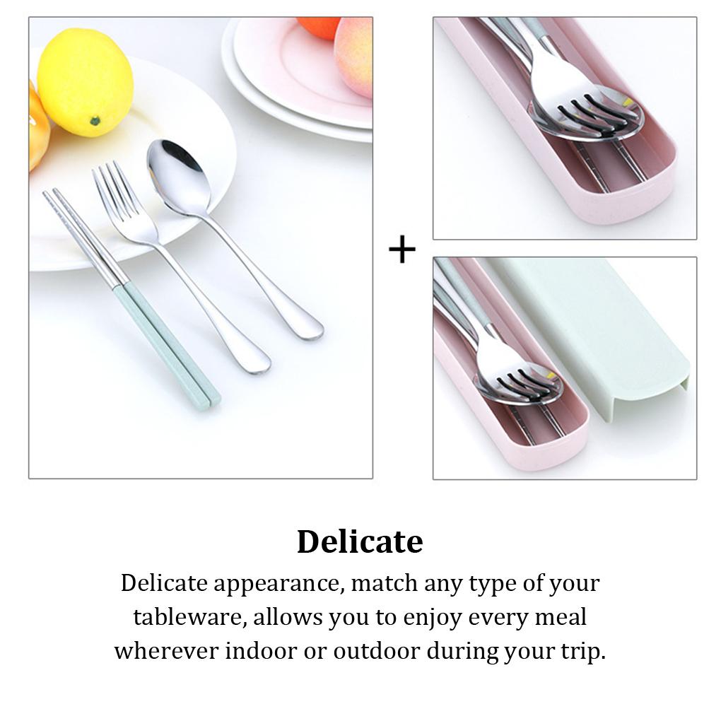 Tableware Chopsticks Spoon Fork Utensils Reusable Smooth Eating Supplies Restaurant Camp School Dishwasher Steriliser