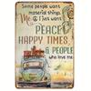 1pc Hippie Vintage Wrought Iron Wall Art - 12x8in "Some People Want Material Things, I Just Want Peace" Decor, for Home/Camping