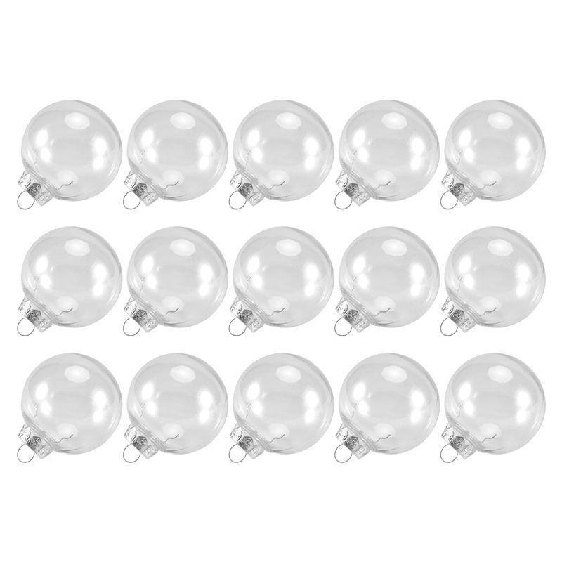 M-Modern-15 PCS Round Clear Christmas Balls Fillable DIY Christmas Tree Balls Made Of Plastic Christmas Balls Tree Decorations