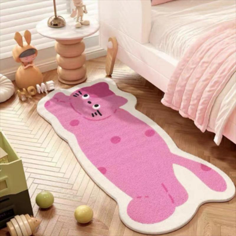 Cute Ins Style Cat Special Shaped Plush Bedroom Carpet Living Room Sofa Blanket Children's Blanket Room Non Slip Bedside Blanket