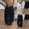 Womens High-Waisted Loose Fit Drawstring Wide Leg Pants Comfortable Casual Trousers Style