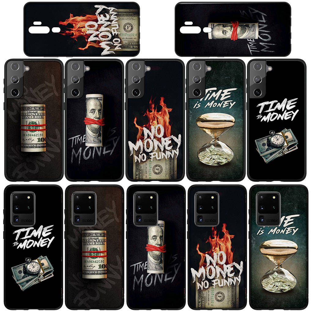Cover for iPhone 16 15 Xiaomi Redmi Note 14 13 12 11 Pro Max X 8 16e Samsung Galaxy S25 S24 S23 Moto OPPO Huawei Time Is Money 100 Dollars Phone Case