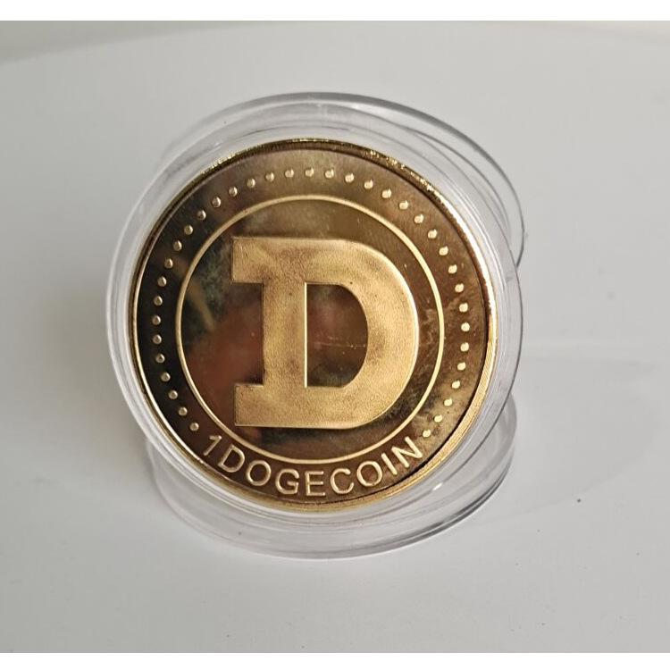 Colored Dog Head Coin WOW Dogecoin Virtual Coins Gold Plated Metal Crafts Cute Dog Pattern Printed Collection Gifts