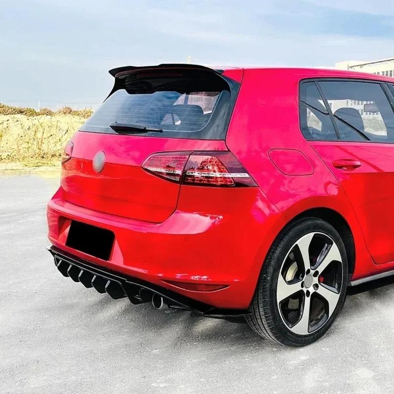 For Volkswagen Golf 7 Standard MK7 GTI GTD 2013-2017 Hatchback Rear Bumper Diffuser Splitter Spoiler with Brake LED Body Kit