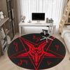 1pc Baphomet Symbol Office Round Area Rug, Under Office Chairs Bedroom Living Room Home Decor, Room Deco, Available In Various Sizes