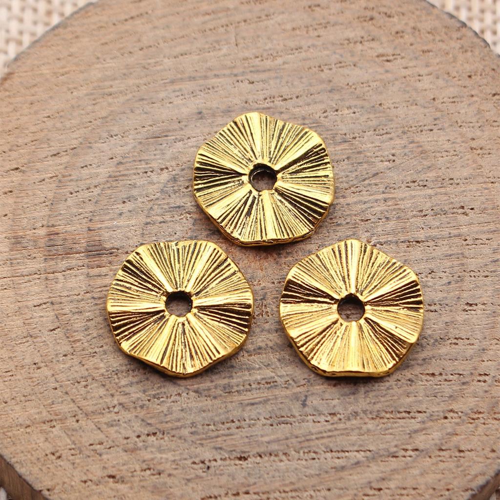 Circle Flat Position Spacer Beads Alloy Blank Disc Bulk Beaded Jewelry Making Supplies For DIY Charm
