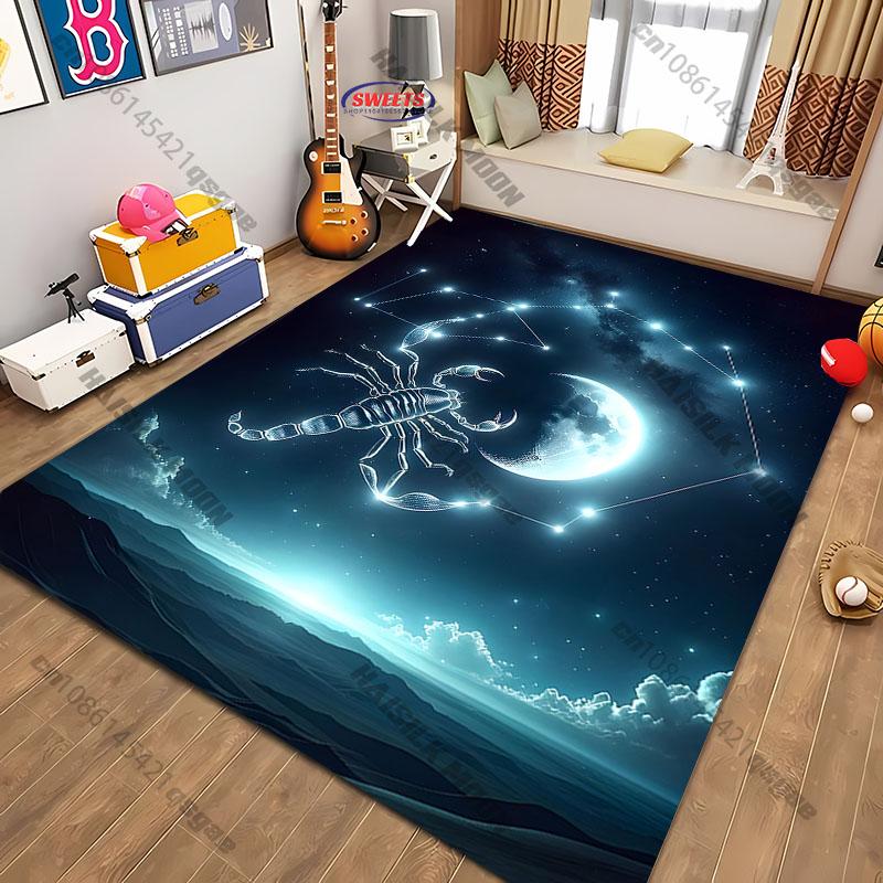 Scorpio Constellation Rug for Stargazing Decor Carpet for Home Sofa Bedroom, Gift Mats
