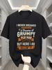 Unisexs Retro Angry Old Unisex Slogan Print Tshirt 100 Cotton Crew Neck Casual Loose Short Sleeve