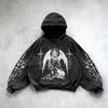 Washed Hooded Sweatshirt Unisex Oversized Long Sleeve Pullover Winter Streetwear Casual Wear