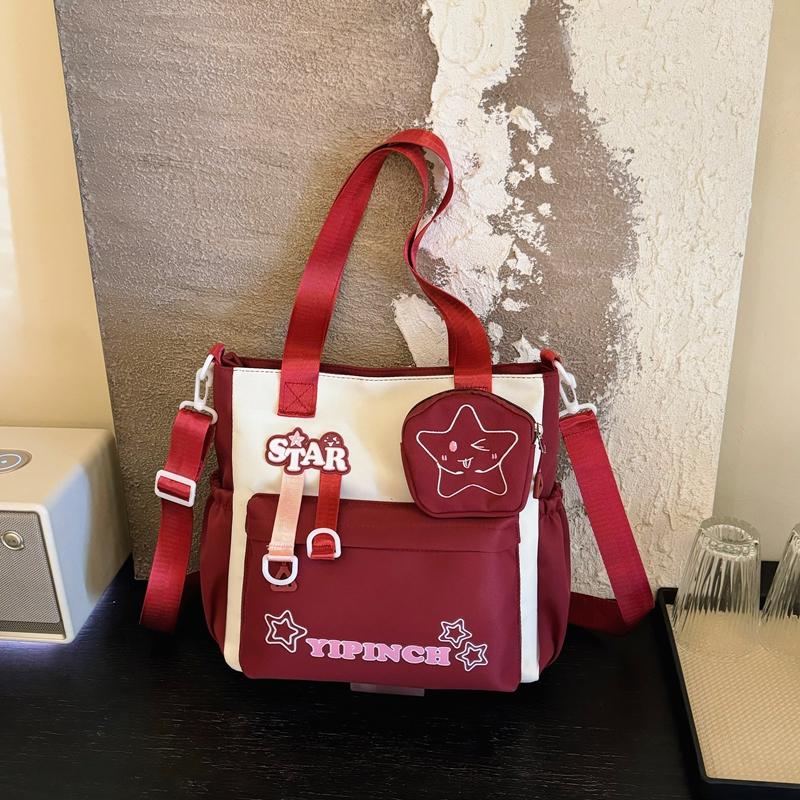 Kontrastní barva taška přes rameno pro studenty střední školy dámská crossbody taška studentská taška do třídy