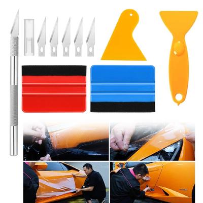 JnTech Kit d'outils d'application de film de covering automobile Feuille de carbone auto Feuille de découpe de film automobile