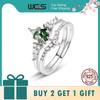 WES   CopperKite Cut Natural Moss Agate Gold Ring Sets For Woman Wedding Bridal Set Valentine Gift Jewelry