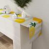 Lemon Table Runner Kitchen Decor - Yellow and White Stripes Lemon Table Decorations Summer Spring Seasonal Home Decor for Dining Table Farmhouse